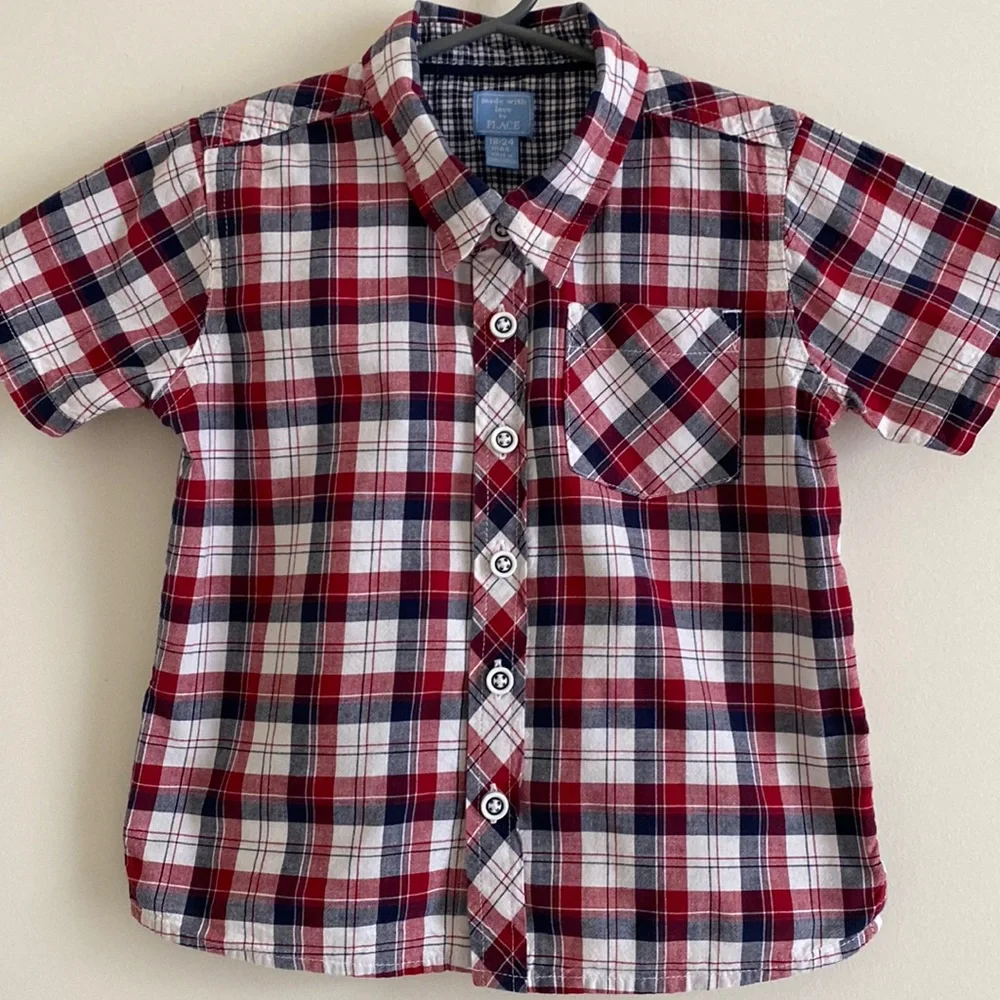 The Children’s Place Boys Madras Button Down Shirt